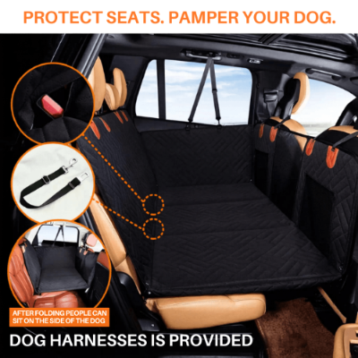 PawRide™ Premium Hard-Bottom Car Back Seat Cover Extender Protector