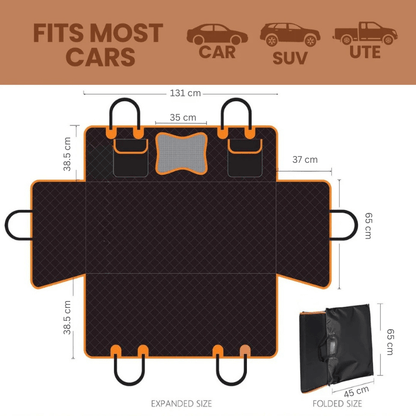 PawRide™ Premium Hard-Bottom Car Back Seat Cover Extender Protector