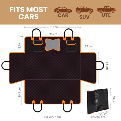 PawRide™ Premium Hard-Bottom Car Back Seat Cover Extender Protector