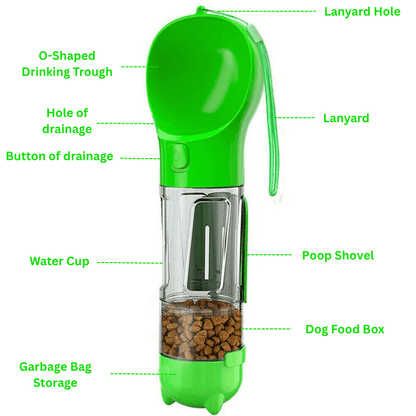 PawRide™ 4 IN 1 DOG FEEDER WATER BOTTLE