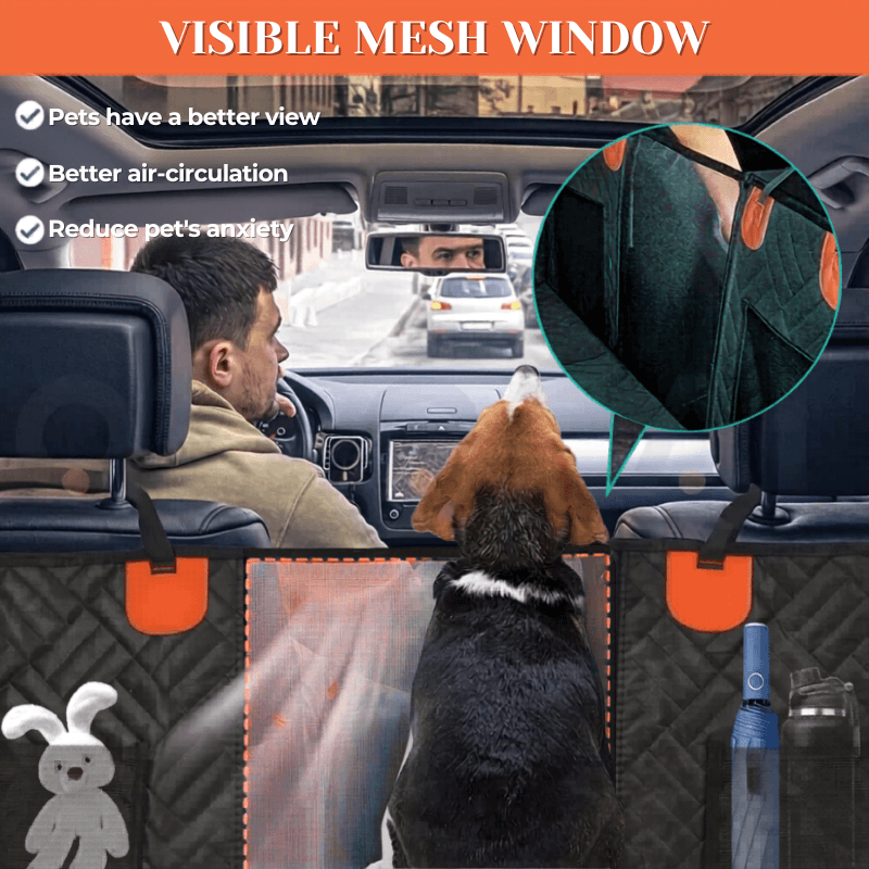 PawRide™ Premium Hard-Bottom Car Back Seat Cover Extender Protector