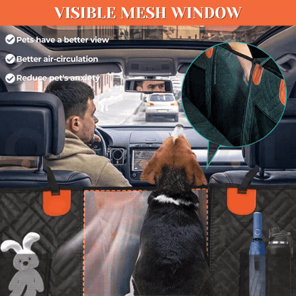PawRide™ Premium Hard-Bottom Car Back Seat Cover Extender Protector