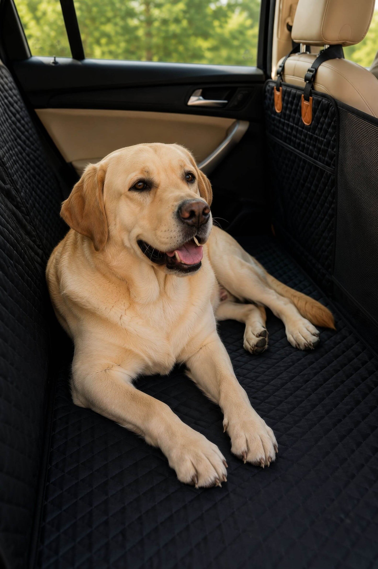 PawRide™ Premium Hard-Bottom Car Back Seat Cover Extender Protector